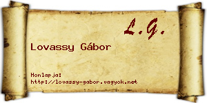 Lovassy Gábor névjegykártya