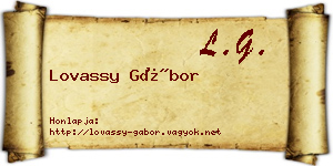 Lovassy Gábor névjegykártya